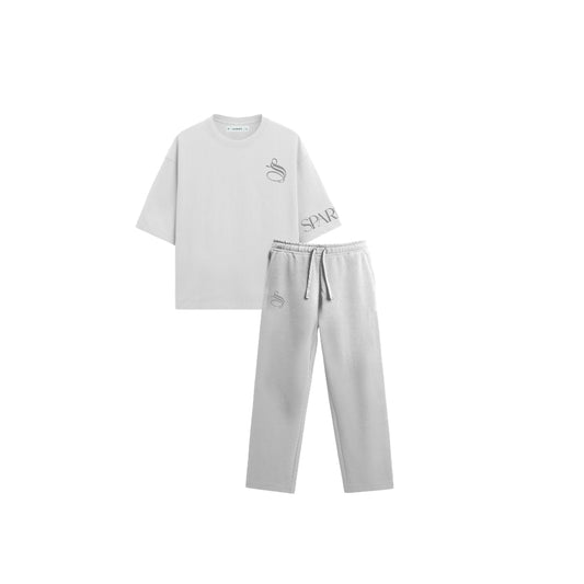 Essentials White Set — Oversized T-shirt & Sweatpants