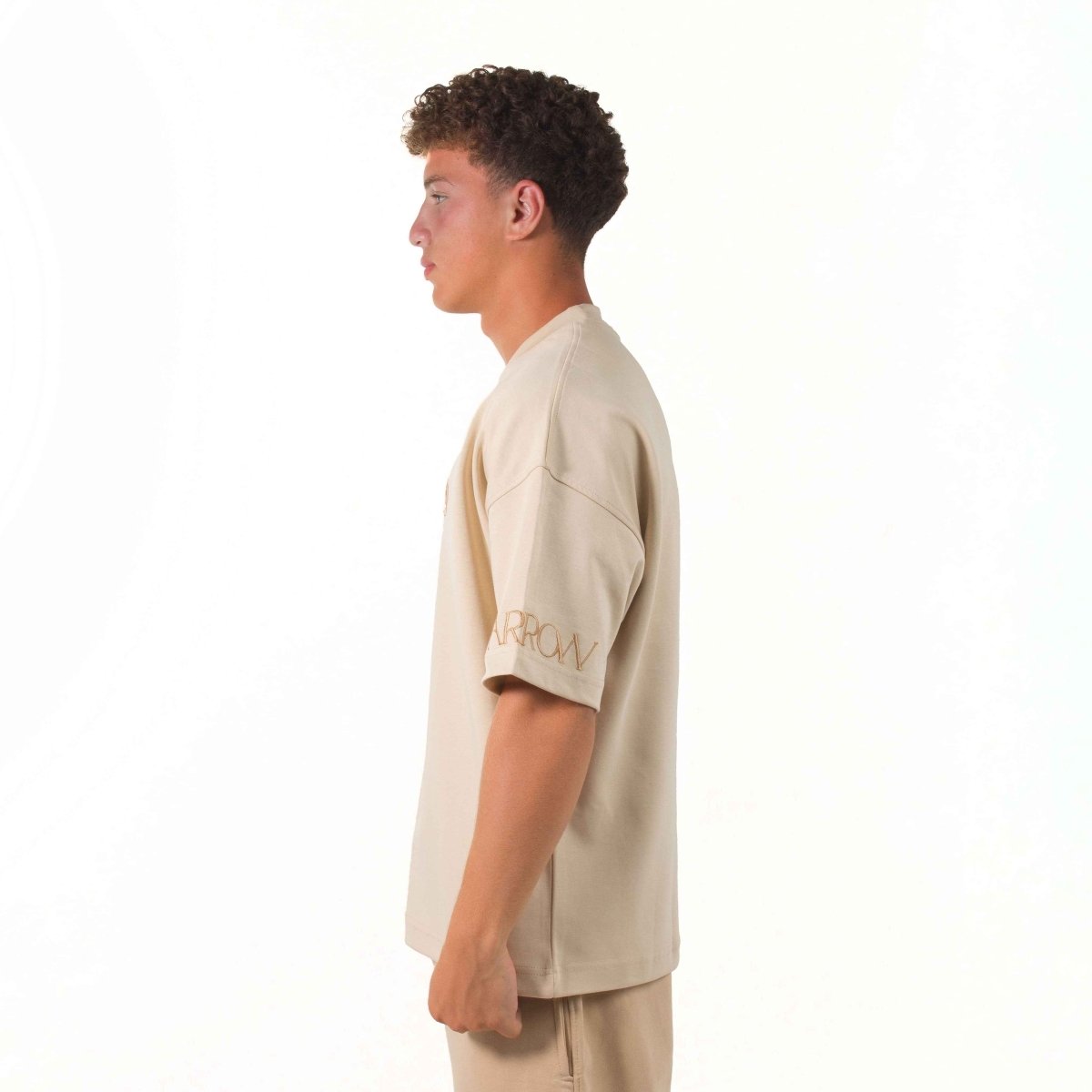 Essentials Beige Oversized T-shirt - SPARROW