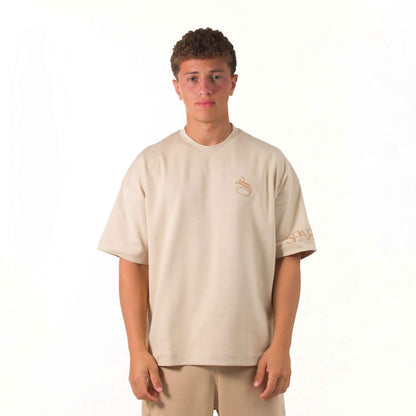 Essentials Beige Oversized T-shirt - SPARROW