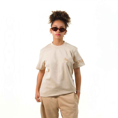 Essentials Beige Regular Fit T-shirt - SPARROW