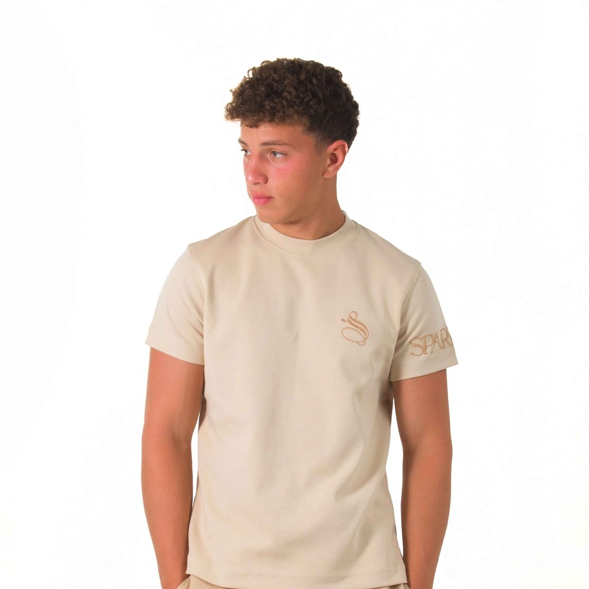 Essentials Beige Regular Fit T-shirt - SPARROW