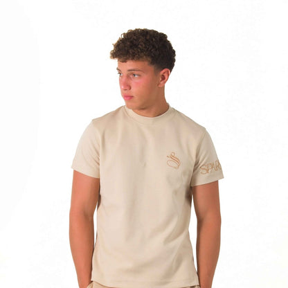 Essentials Beige Regular Fit T-shirt - SPARROW