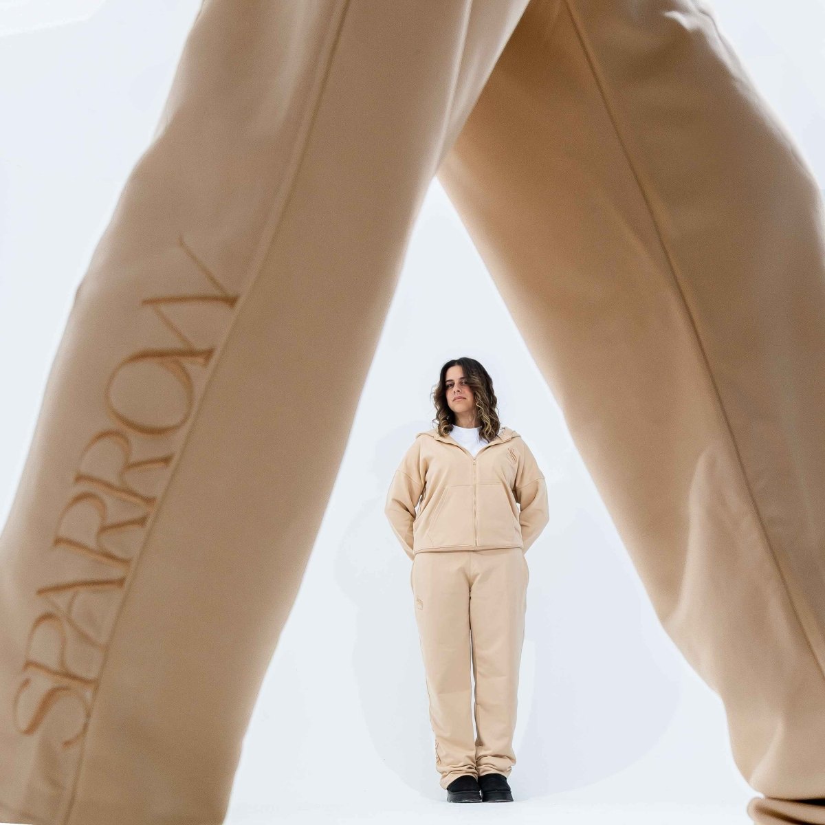 Essentials Beige Sweatpants - SPARROW